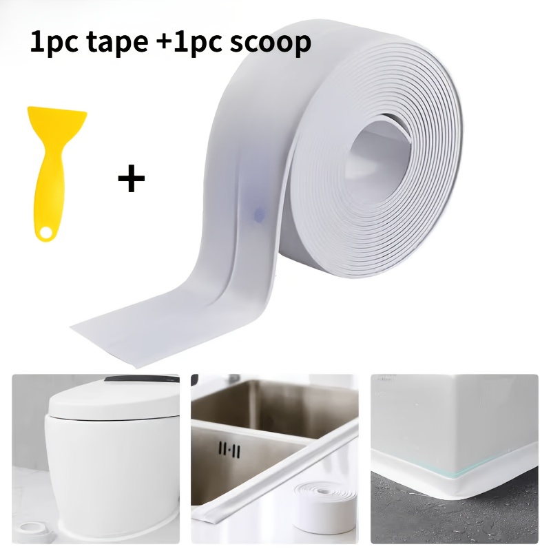 TEMU 2pcs Set (1 Roll 5.0 Meters Super Strong Adhesive Waterproof Self-adhesive Sealing Strip And 1pc Scraper) - Strong Load-bearing Installation,