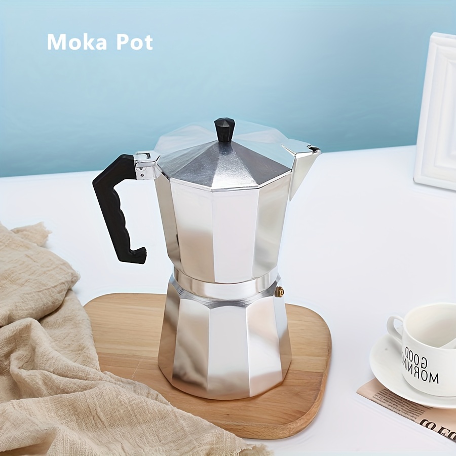 Moka - Cafetera italiana, cafetera de 3 tazas/5 onzas, cafetera espresso  para estufa de gas o cerámica eléctrica, para campamento, manual de café