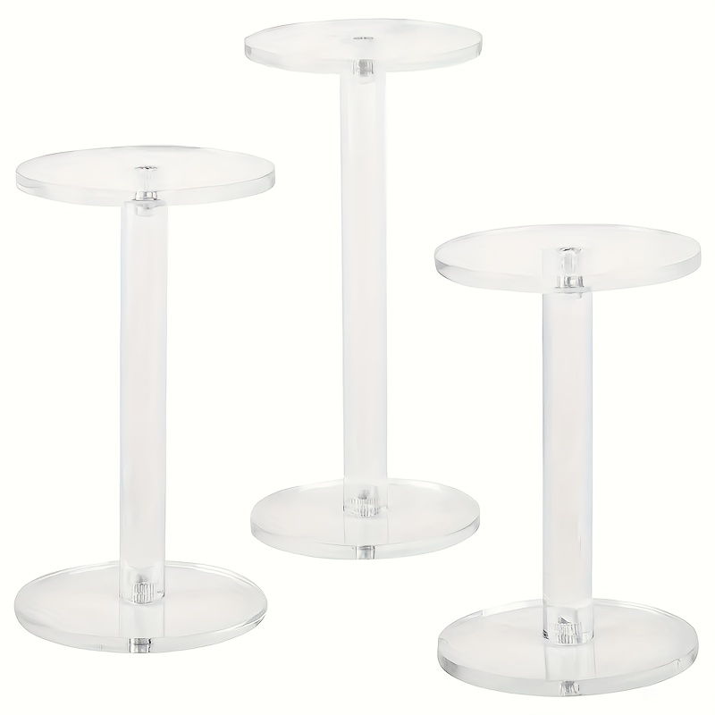 3pcs Acrylic Display Stand Set, Round Transparent Desktop Organizer, Organizer For Cosmetics And Jewelry, Suitable For Home And Store Use