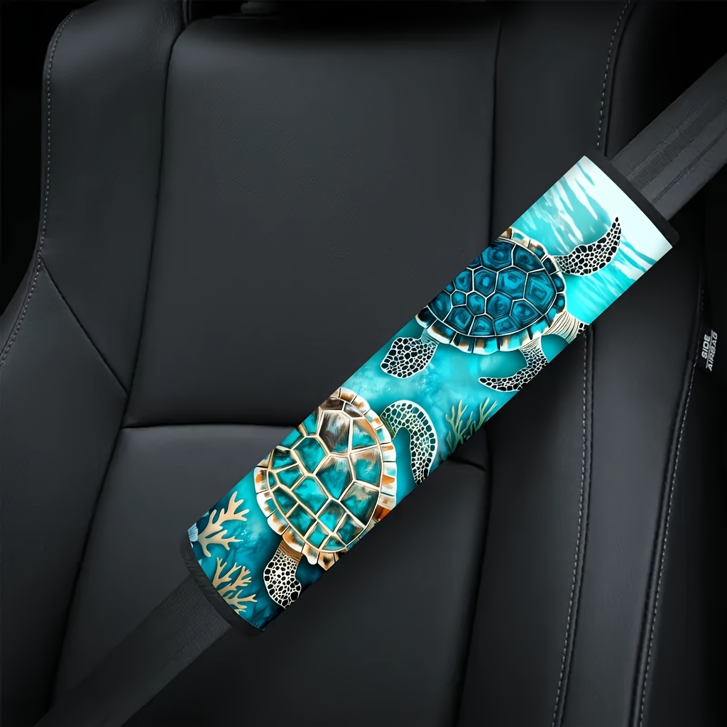 TEMU 1pc Sea Turtle Car Seat Belt Protector - Fit Suitable For All Vehicles, Comfortable Shoulder Strap Protector With Marine-themed, Suitable For