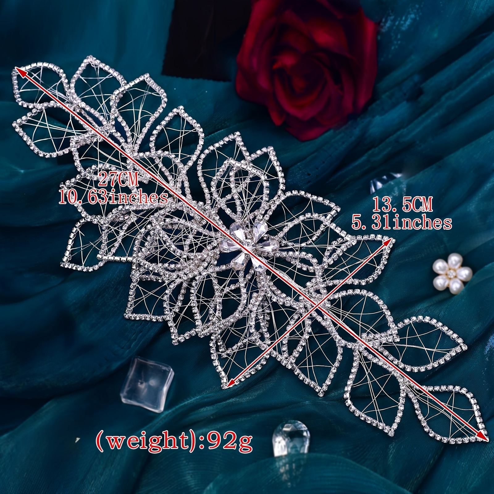 Handmade Exquisite Rhinestone Flower Waistband Silvery Hollow Out Girdle  Elegant Wedding Dress Bridal Belt