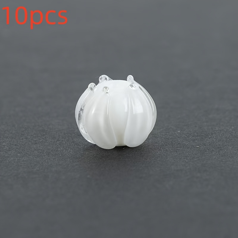 E-shop 20 Stück/10 Stück Glas-Orchideenknospen-Perlen - Weiße lila Lampwork-Perlen, DIY Schmuckherstellung Ohrringe, Armbänder, Halskettenanhänger -