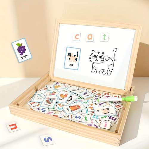 208 PCS Magnetic Letters Alphabet Set - Upper & Lower Case With Double-Side Board & Storage Box