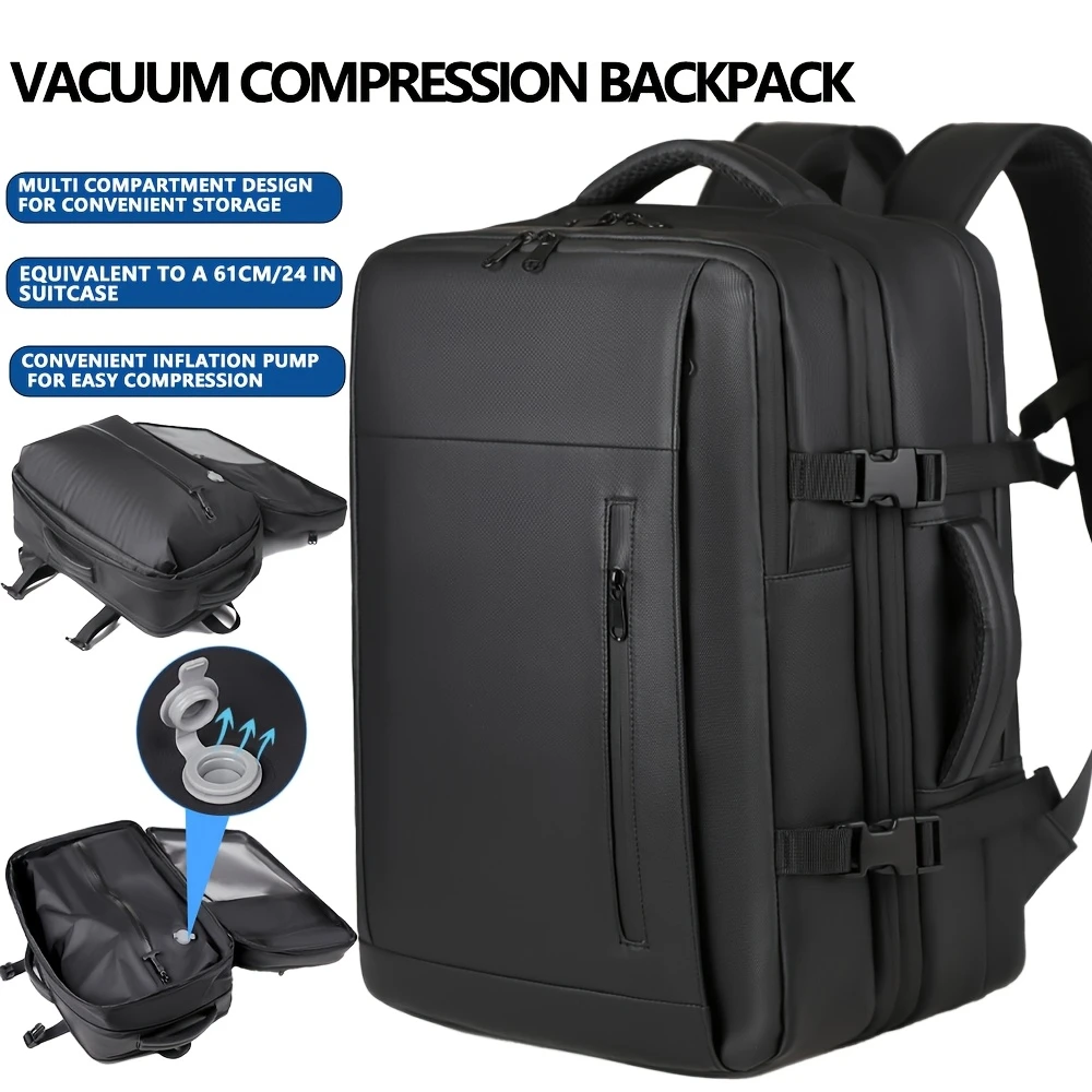 travel vacuum backpack mens premium multifunctional laptop bag vacuum compression expandable business shoulder bag details 0