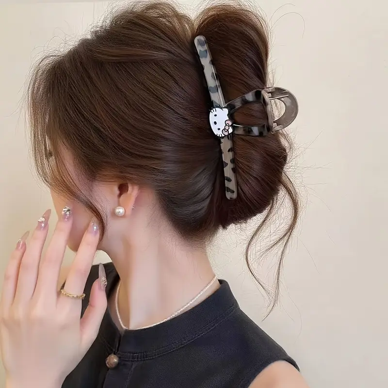 for   elegant hair clip for women cute leopard print with tassel black     valentines day versatile hair accessory for buns and updos cute hair accessories valentines day gift   design durable hairpin Product details 0