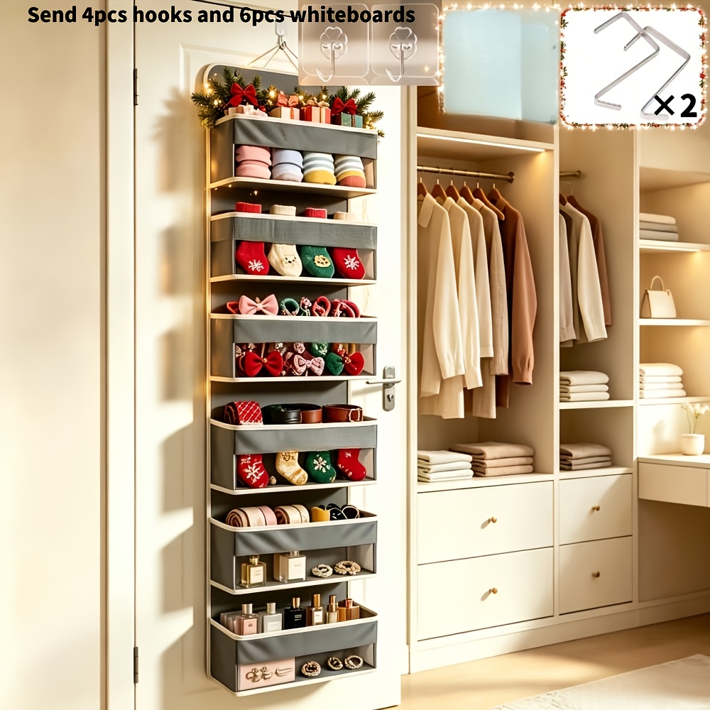 TEMU estante colgante engrosado de 6 niveles, diseñado con materiales estables para colgar en puertas y paredes, ideal para ahorrar en