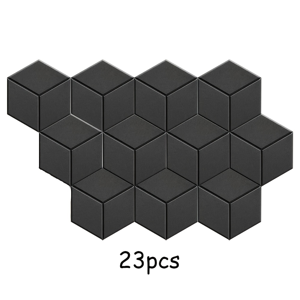 Image of 11/23/46pcs Hexagonal Felt Sound Insulation Self-adhesive Board, Sound Insulation Foam Panel, Combined , Suitable For Sound Insulation Walls, Ceilings And Doors, Hexagonal Wall Stickers