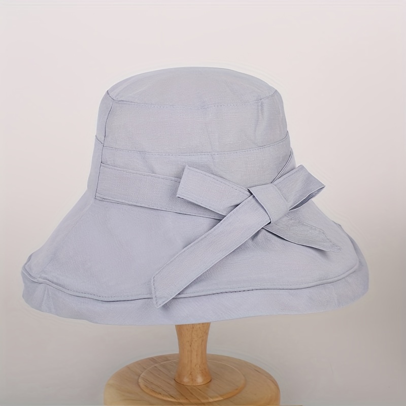 Bowknot En Relieve Sombrero De Cubo Elegante Costura Protector Solar Lavabo  Sombrero Casual Protección Uv Viajes Playa Sombreros, Compre Más, Ahorre  Más