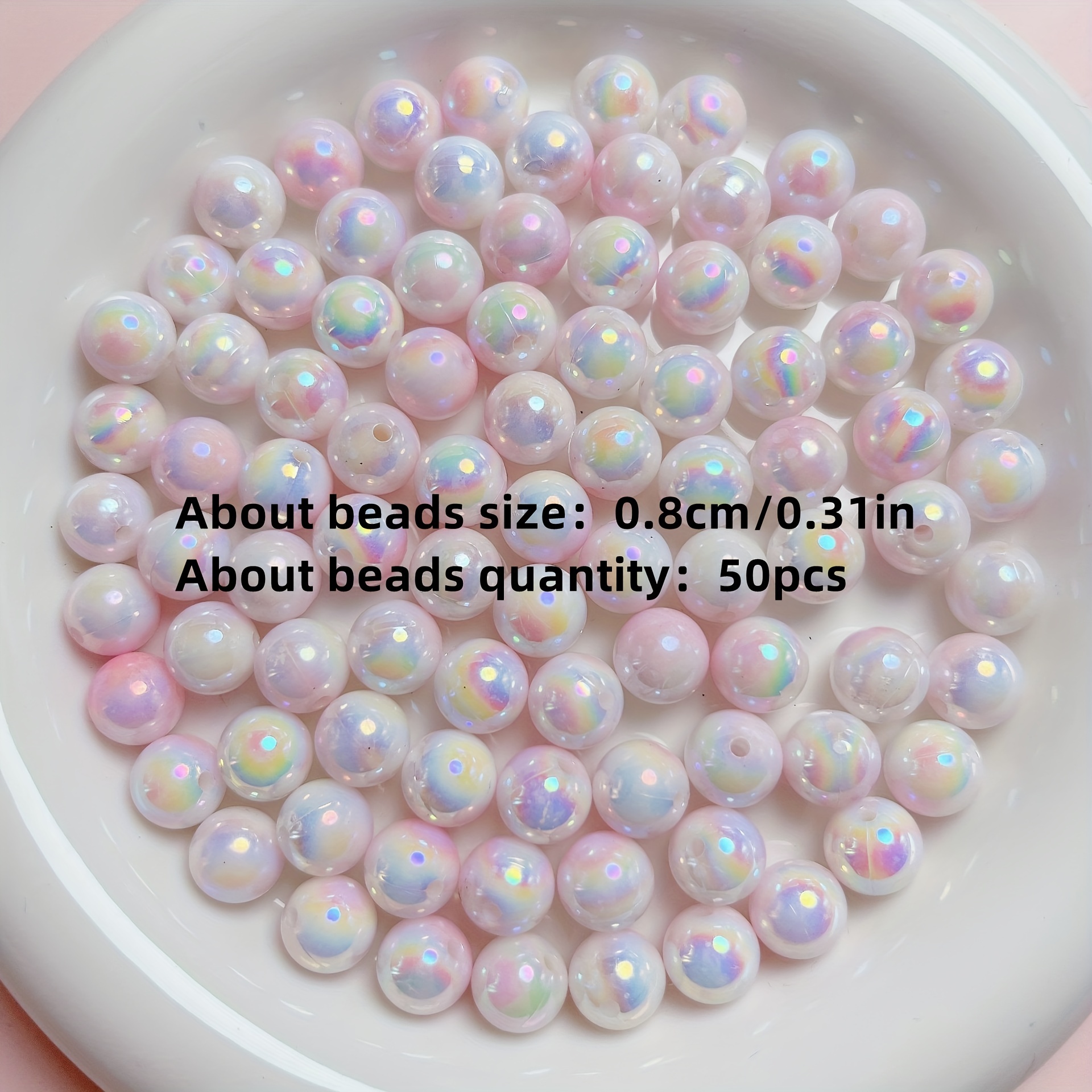 100/50/25pcs 6mm/8mm/10mm Pink Cute And Beautiful In Sizes, Acrylic Beads, Suitable For Making Couple Bracelets, Jewelry Bracelets, Additions, And Making Mobile Phone Chains