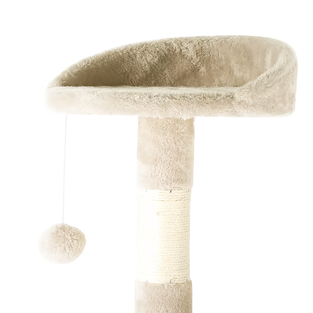 Gentle Care | Deluxe 4-Tier Cat Tree Tower with Cozy Condos & Play Balls - Durable Sisal Rope & Thick Plywood - Beige, 121.92cm Height, Perfect for Indoor Cats, Includes Assembly Instructions