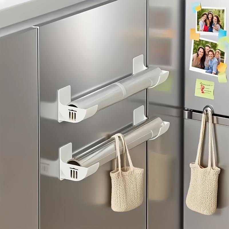 4pcs Kitchen Trash Bag Holder, Cabinet Storage Additions, Door Hanging Storage Tool, Plastic Wrap Rack, Kitchen Storage Rack, Kitchen Additions, Ideal Valentine's Day, Mother's Day Gift