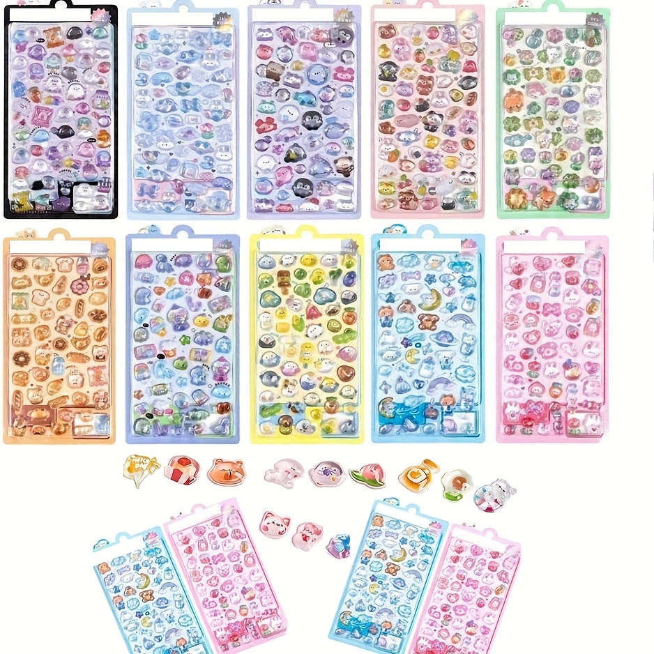 seal pukupuku 12pcs cute pukupuku seal 3d reward sticker pukkuri deco seal water bottle smartphone   album 8 styles 12pcs