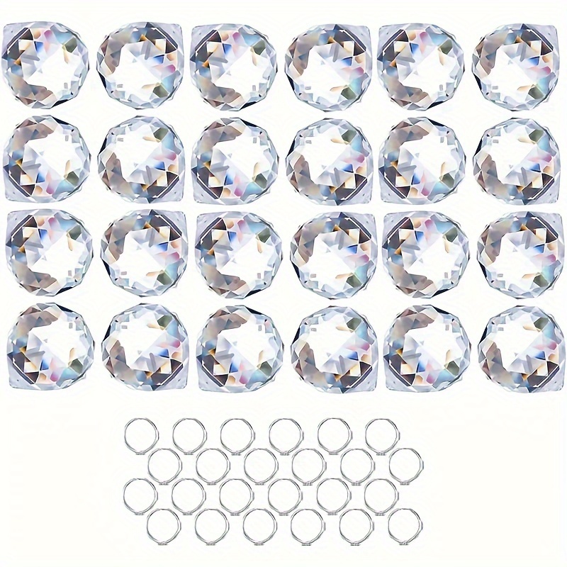 

10/20pcs Transparent Crystal Prism Ball Pendant Set, Sun Catcher Rainbow Maker, Suitable For Home, Garden, Outdoor, Office, Christmas, Wedding Corridor, Valentine's Day And Party Decoration