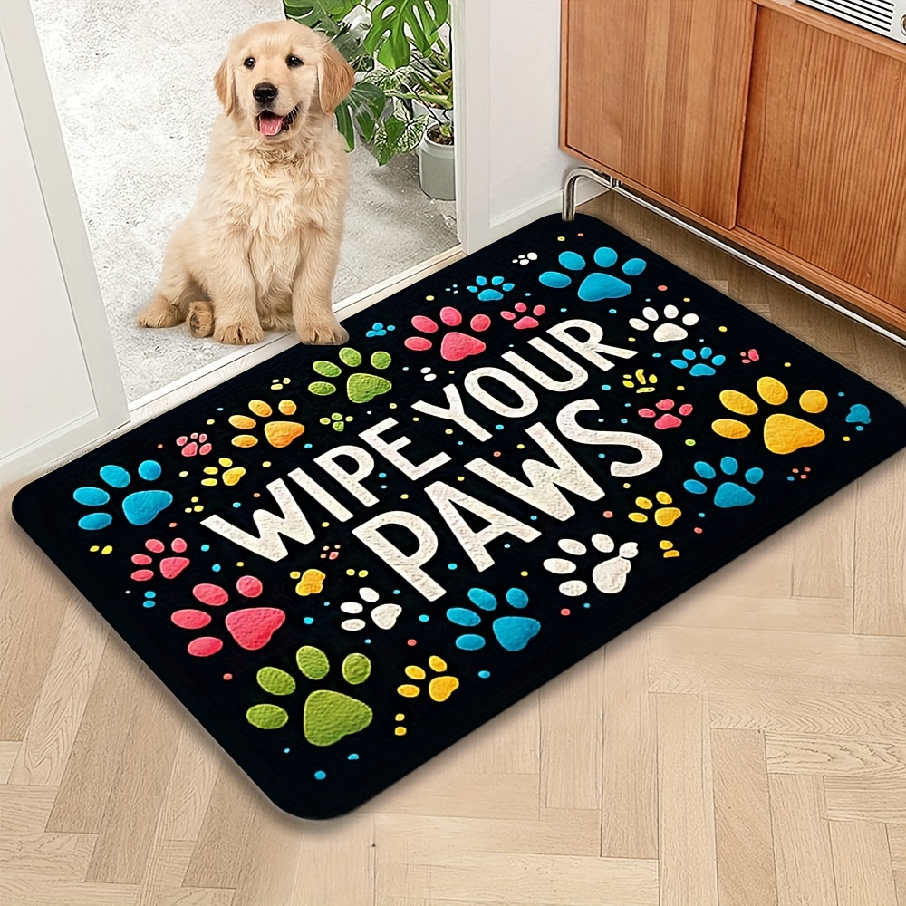 

1pc Pet Mat, Washable Dog Bed, Absorbent Entrance Mat, Paw , Pet Furniture For , , And