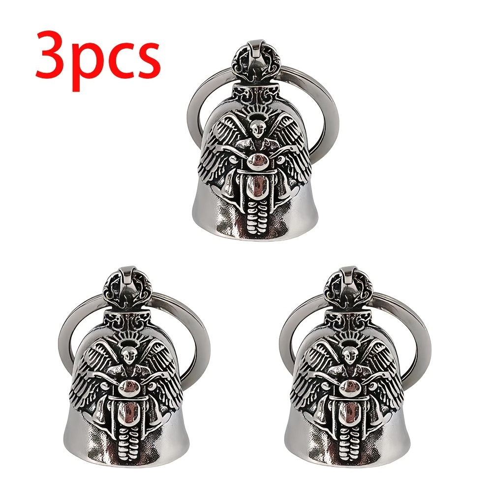 TEMU 3pcs Bell Keychains, Motorcycle Charm Bells, Protective Bells, Bells, Keychains, Suitable For Motorcycle, Bicycle, Pet, Backpack Key Decoration