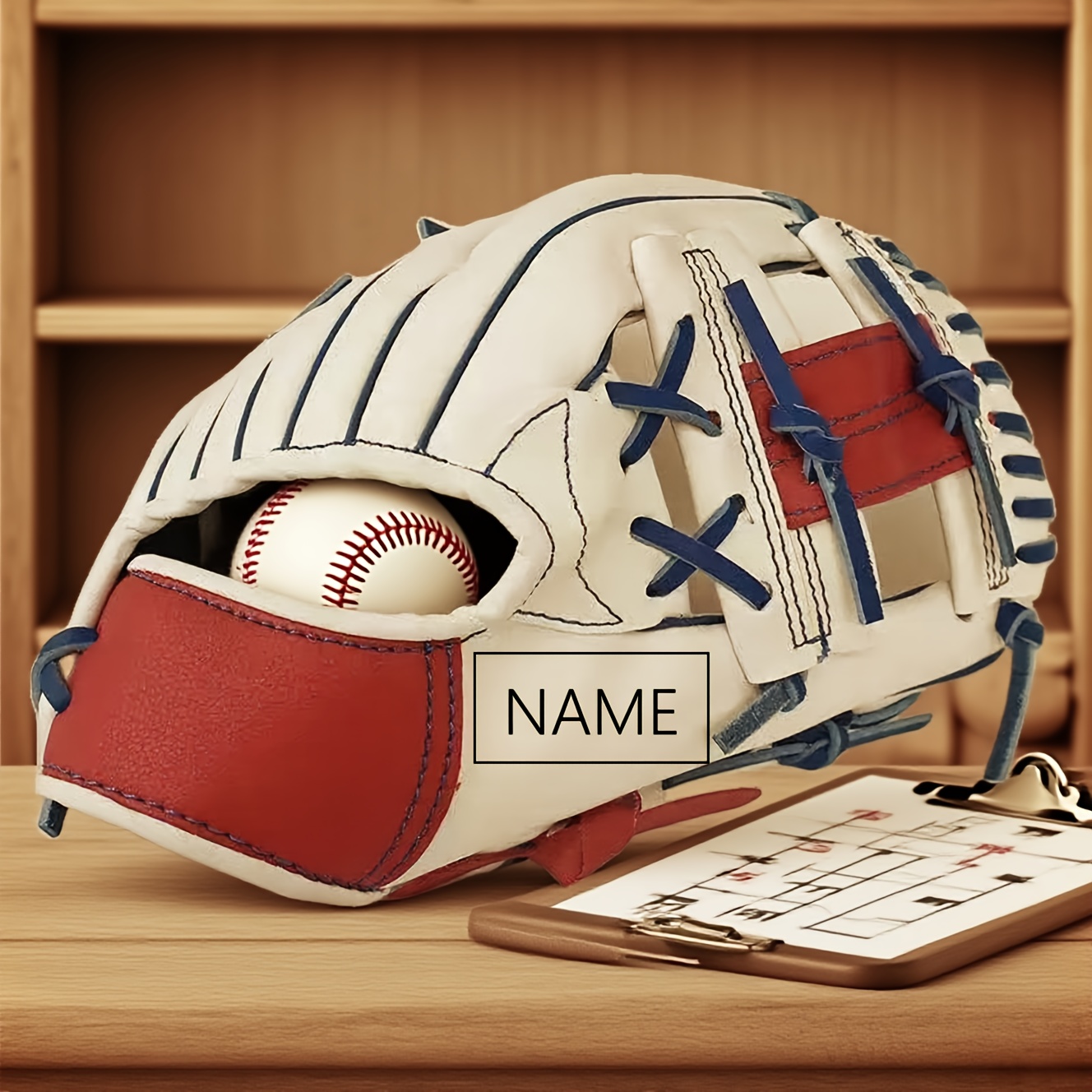 TEMU Customizable Baseball Gloves, Baseball Gloves With Names + 1pc Exquisite Baseball, Baseball Set, The For Baseball Enthusiasts, Exquisite Gift,