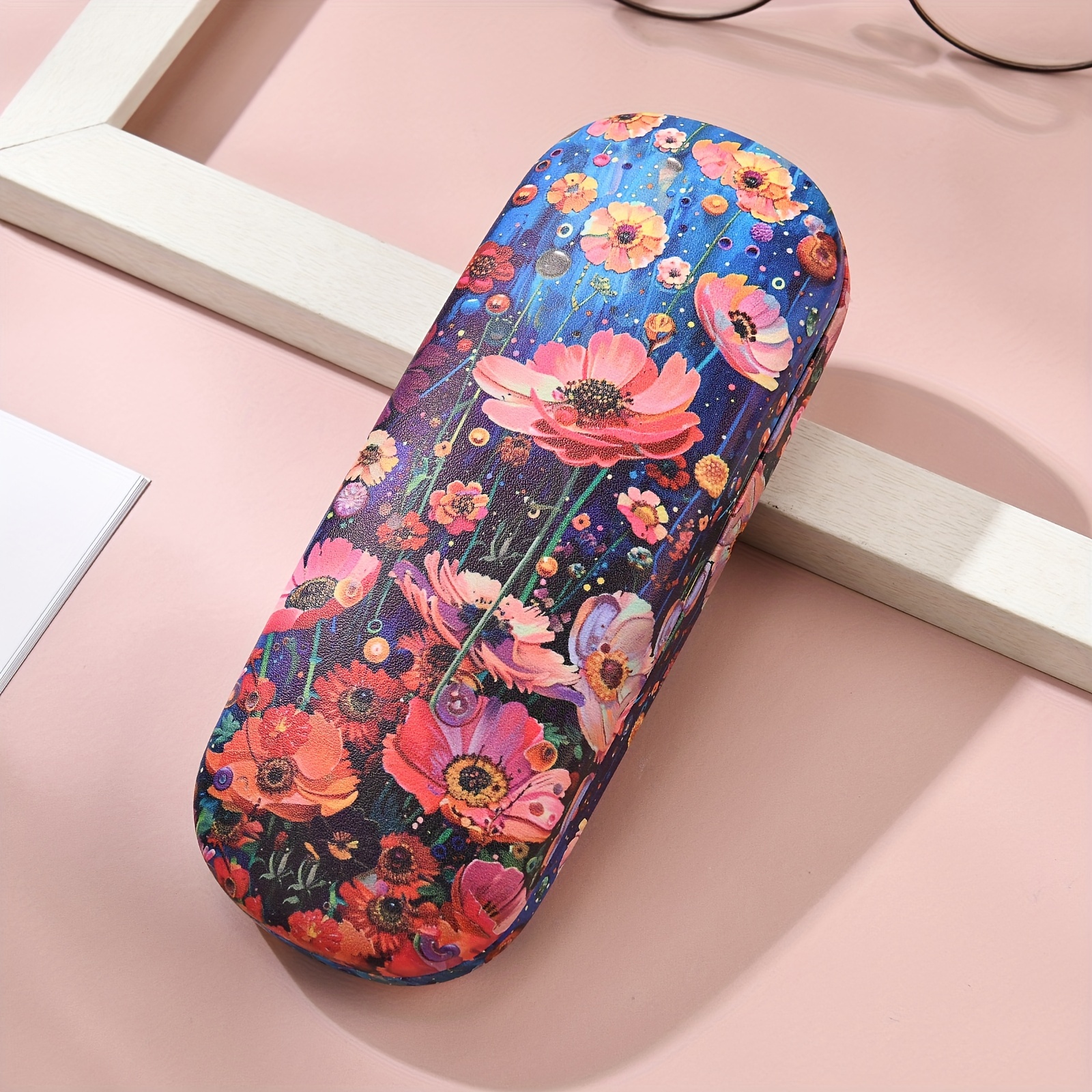 1pc, , Floral Print Glasses Case