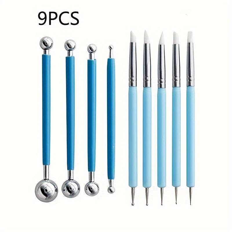 

d'Outils Poterie & Céramique 9pcs à en , Perles en Inoxydable, Bâtons à Billes & Stylo à Plis - Fournitures Loisirs DIY