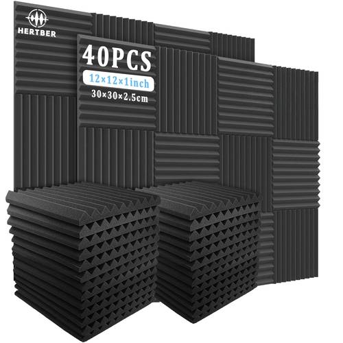high density acoustic foam 40pcs x 30 x 2 5cm acoustic panel suitable for guitar piano musical instruments studio recording studio podcast room home theater office room wall ceiling decoration accent soundproofing wall panel