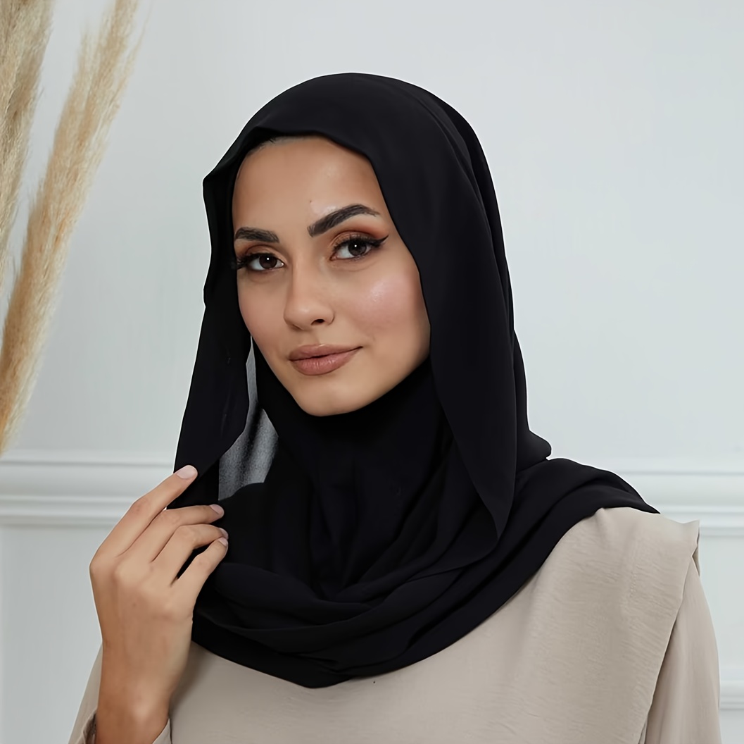 Head Scarf For Eid Premium Chiffon Hijab Women Breathable Stretchy
