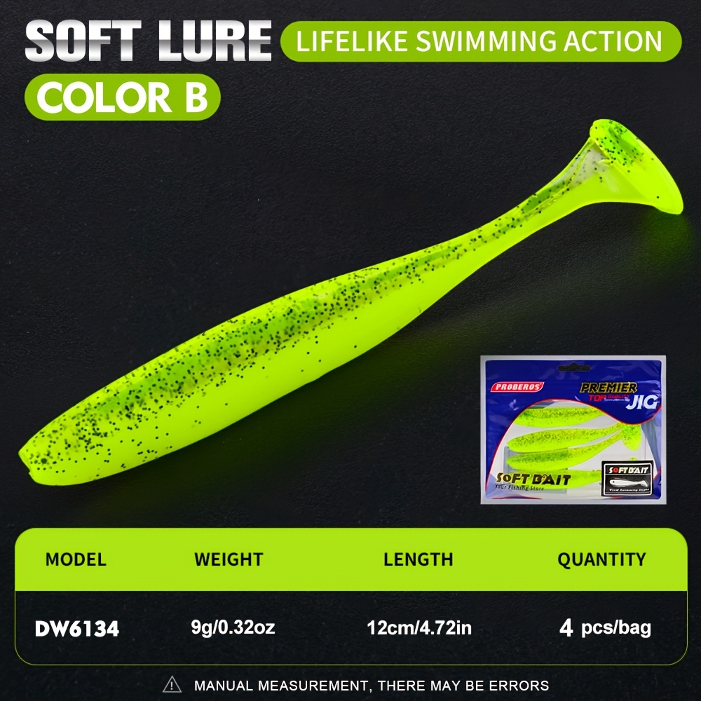 E-shop PROBEROS 4/10 Stück Swimbaits Paddel für Barsch, 3,54/4,72 Zoll Paddelschwanz, Weicher Köder für Forelle, Crappie, Barsch, Langlebiger