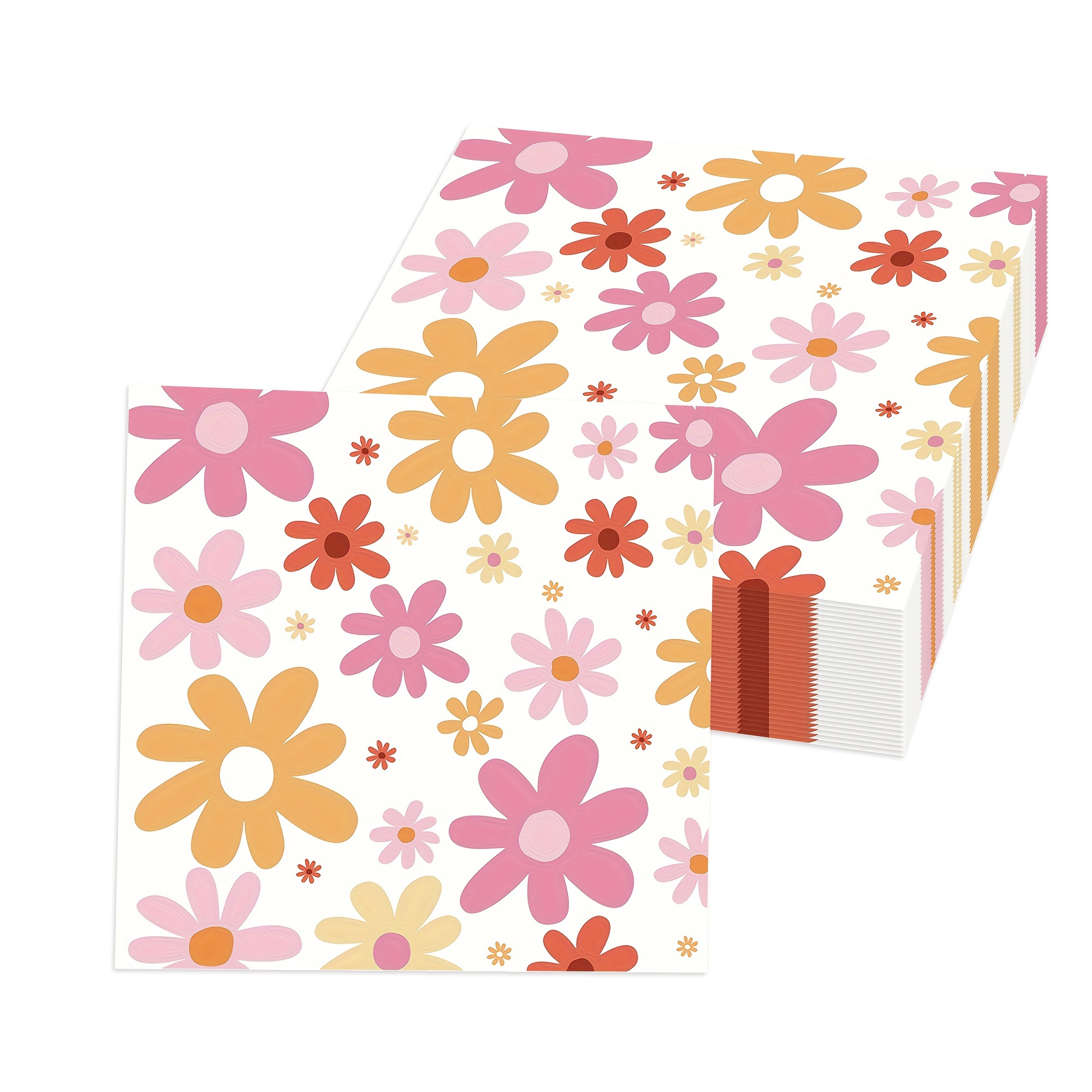 

Daisy Flower Disposable Paper Towels, Fashionable Daisy Party Napkins, Suitable For Bohemian Hippie Fashion Retro Theme Birthday 's Shower Party Supplies, 20pcs Per Pack