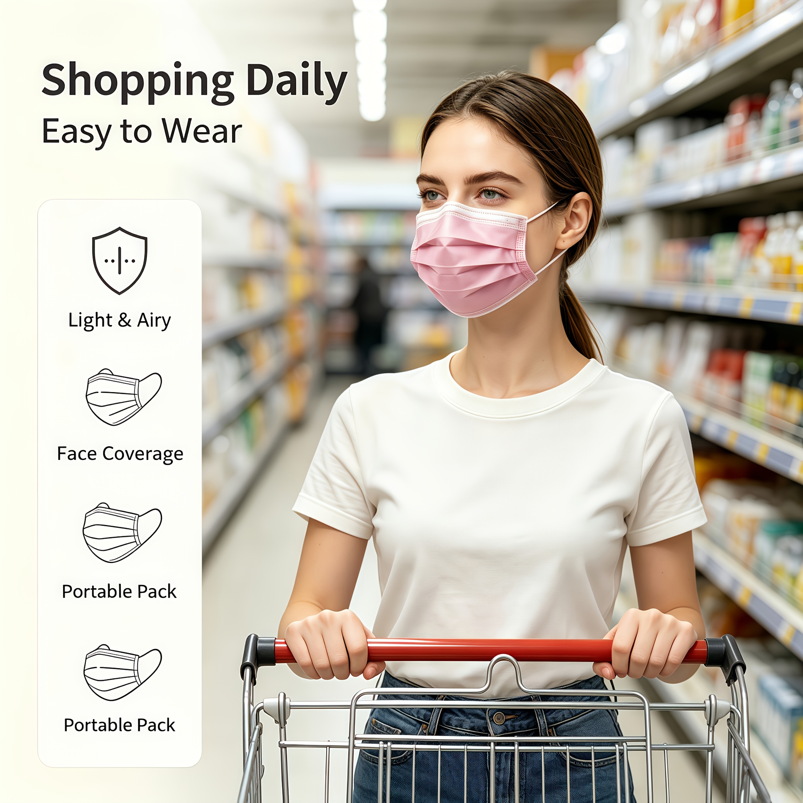 16pcs Adult Disposable Face Masks, Individually Packaged