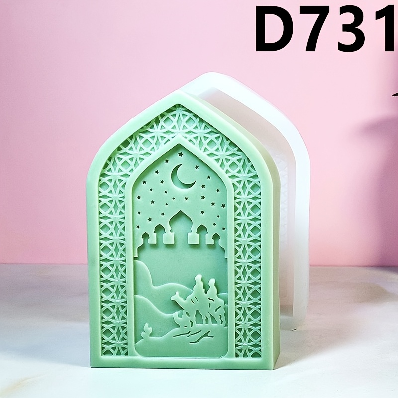 

Moule à bougie en silicone en de de Ramadan, design de de nuit avec un du désert, moule irrégulier en résine et plâtre pour la fabrication de savon artisanal, cadeaux pour l'Aïd