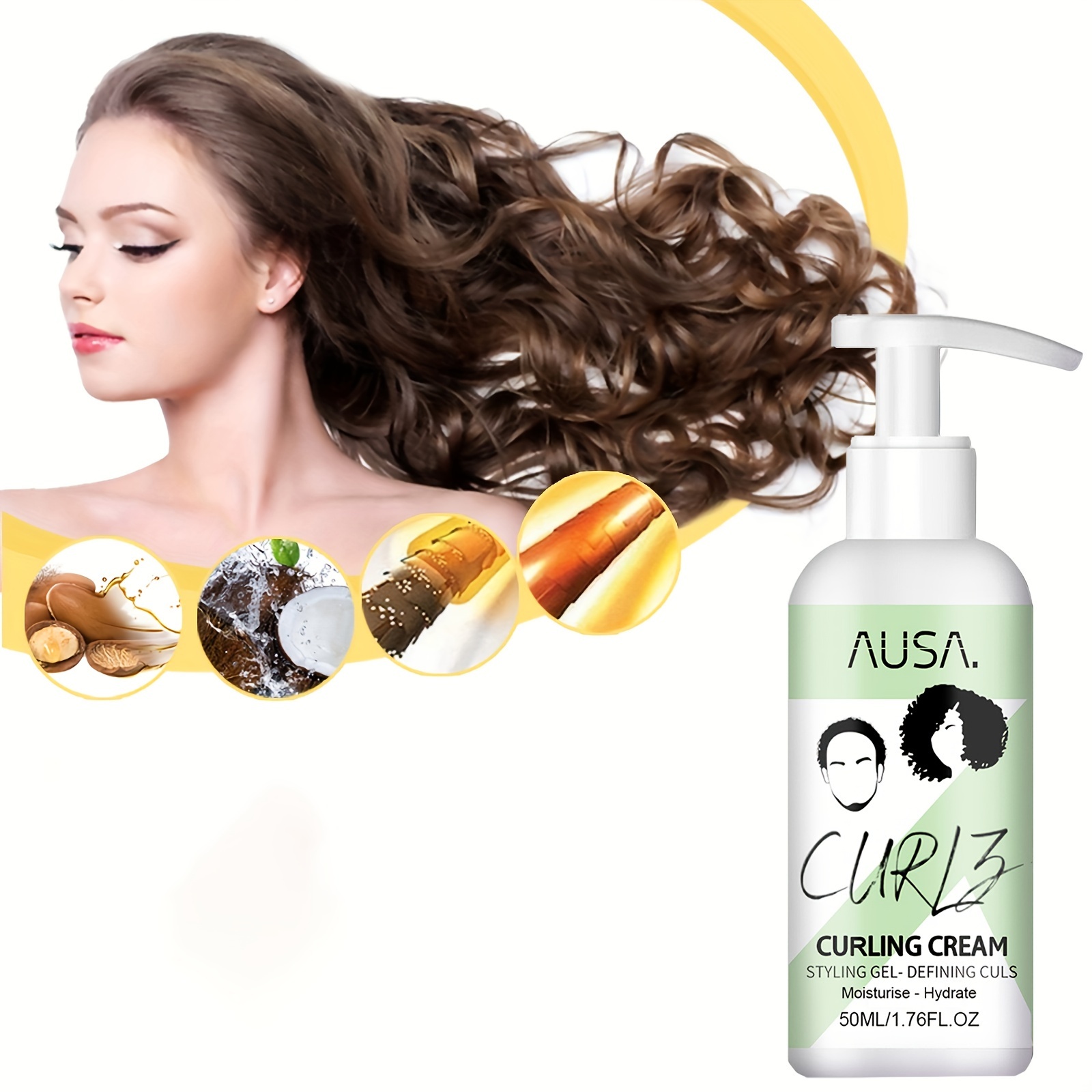 

50ml Curling Cream Moisturizing Curly Elastin Styling Hair Elastin Hair Curly Conditioner Cream Unisex Suitable For All Hair Types
