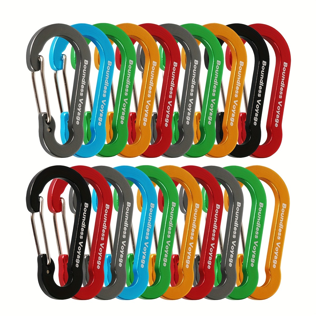 Image of 20-pack Aluminum Alloy Voyage Keychain, , Portable, Keychain Additions For Outdoor Camping And Hiking, Without Battery