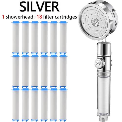 item picture high pressure handheld filter showerhead with 18 filters multi level adjustment water stop high quality materials for bathroom shower for shower use