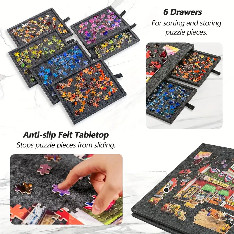Kantelbare Puzzeltafel met 2-in-1 Legpuzzelstandaard en Deksel Kantelbare Puzzeltafel met 2-in-1 Legpuzzelstandaard en Deksel