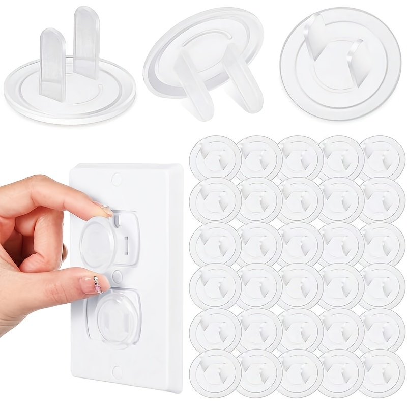 24pcs US Standard Outlet Covers, Transparent Anti-Electric Shock Design, Easy to Install, Safe and Reliable Plastic Outlet Covers, Suitable for 24 Power Outlets