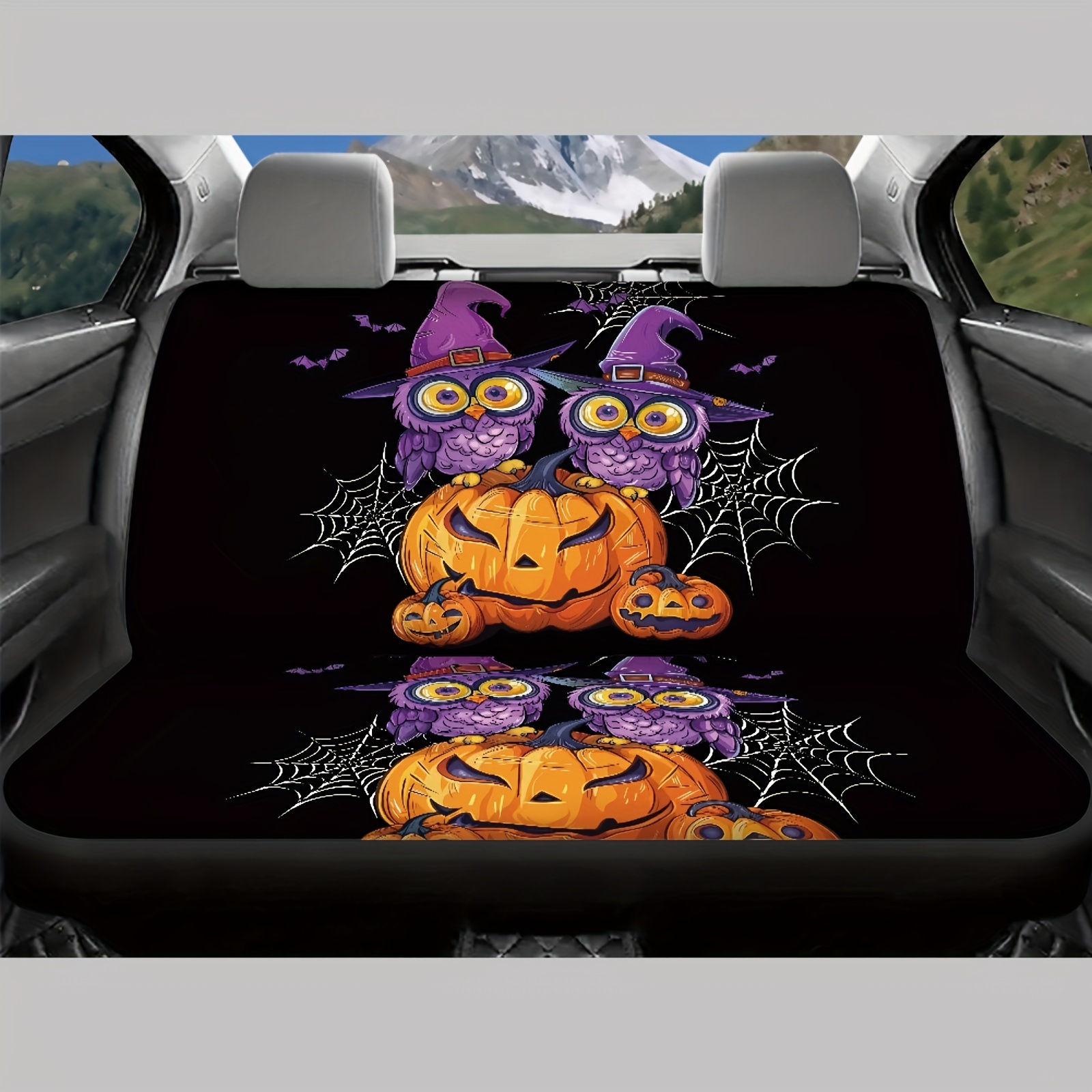 halloween owl pumpkin bat car seat covers front rear fit Temu