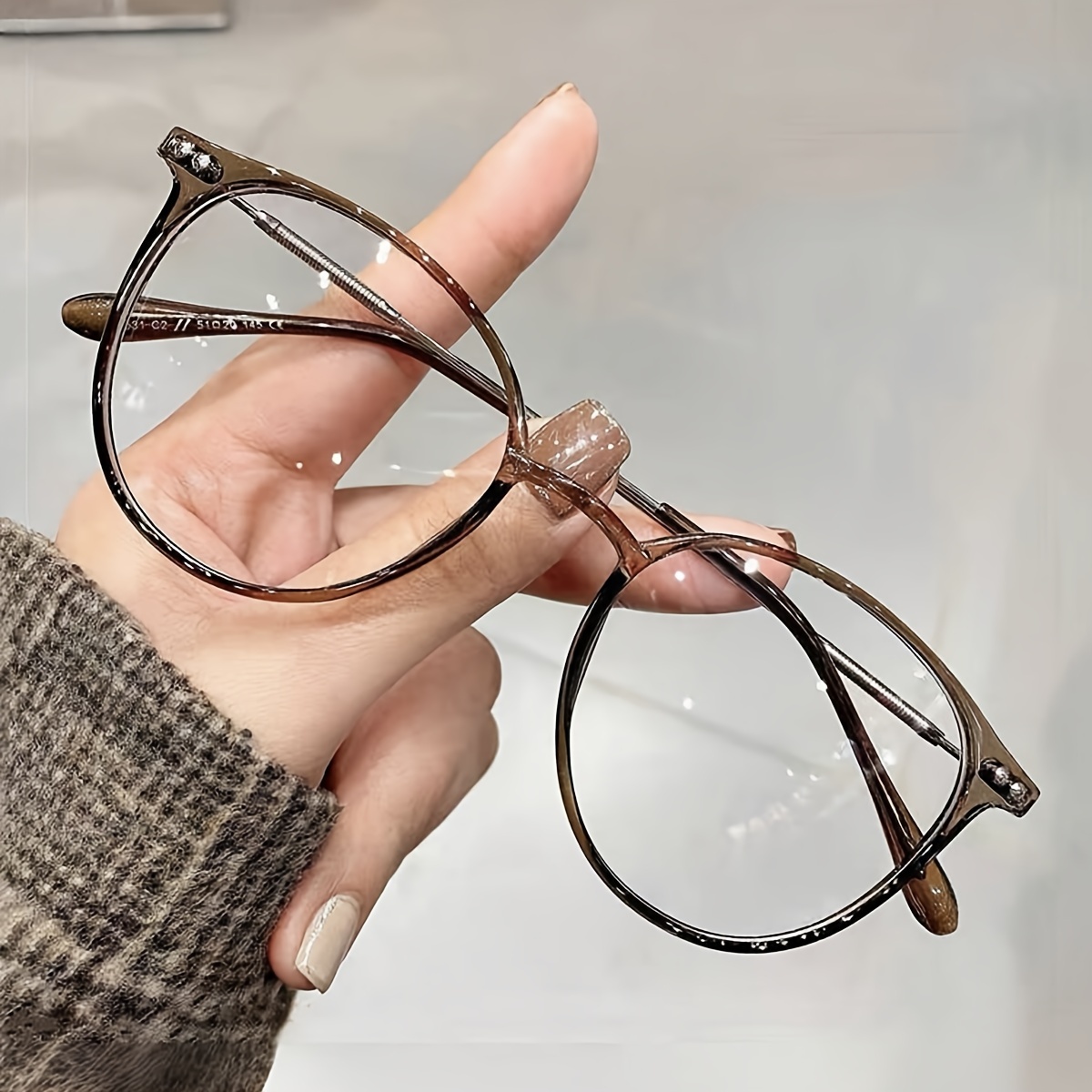 

Oval-shaped Vintage Glasses For Women, , Resin Lenses, Fashionable And Lightweight,