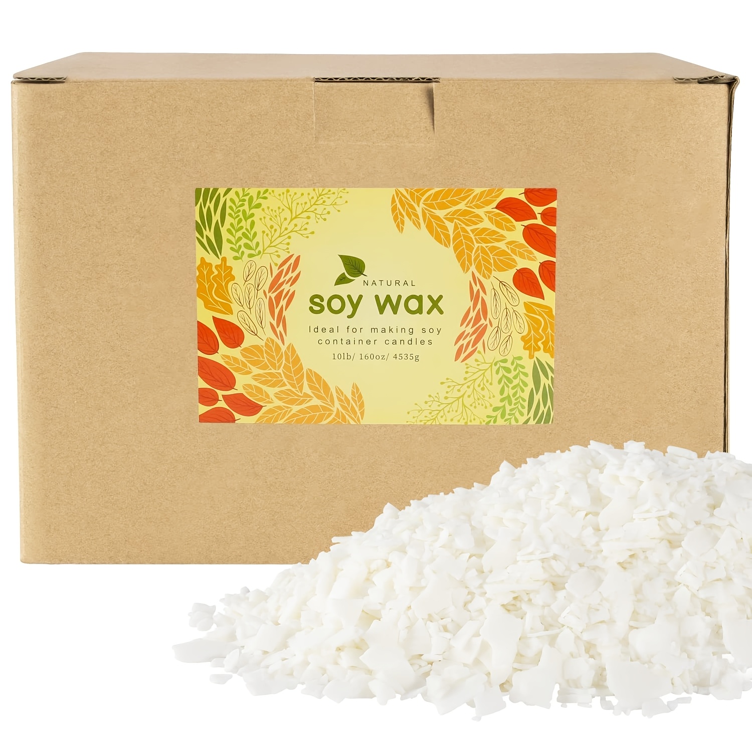 

10 Lbs Natural Soy Wax For Diy Candle Making – High-quality, Smokeless, , Beginners, No Heating Needed, Ideal For Scented Candles & Home Decor