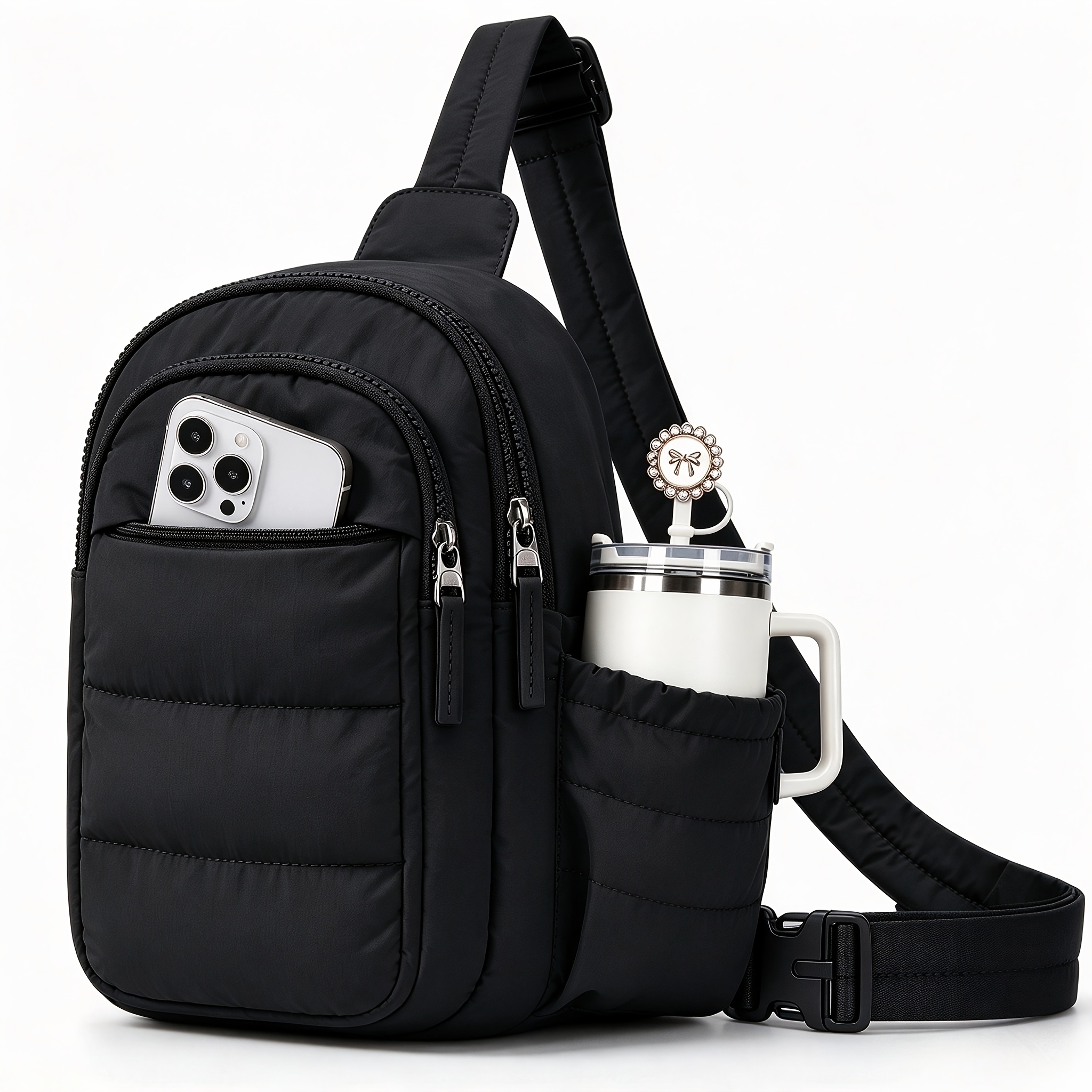 TEMU Small Sling Bag For Women, Cross Body Purse Mini Crossbody Bags For Women Travel Purse, Puffy Shoulder Handbag Wallet With Rfid Blocking Slots,