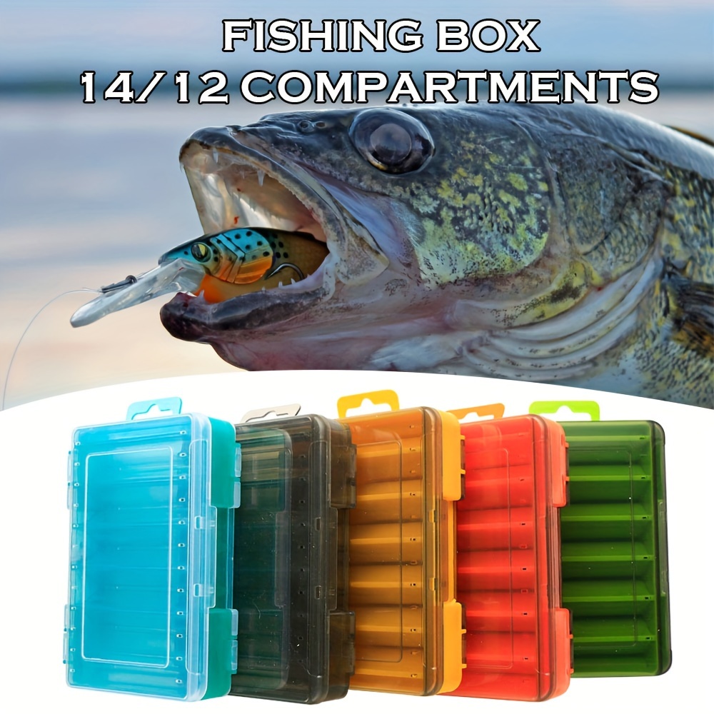 Waterproof Fishing Tackle Box 12 Compartments Hooks Lures - Temu