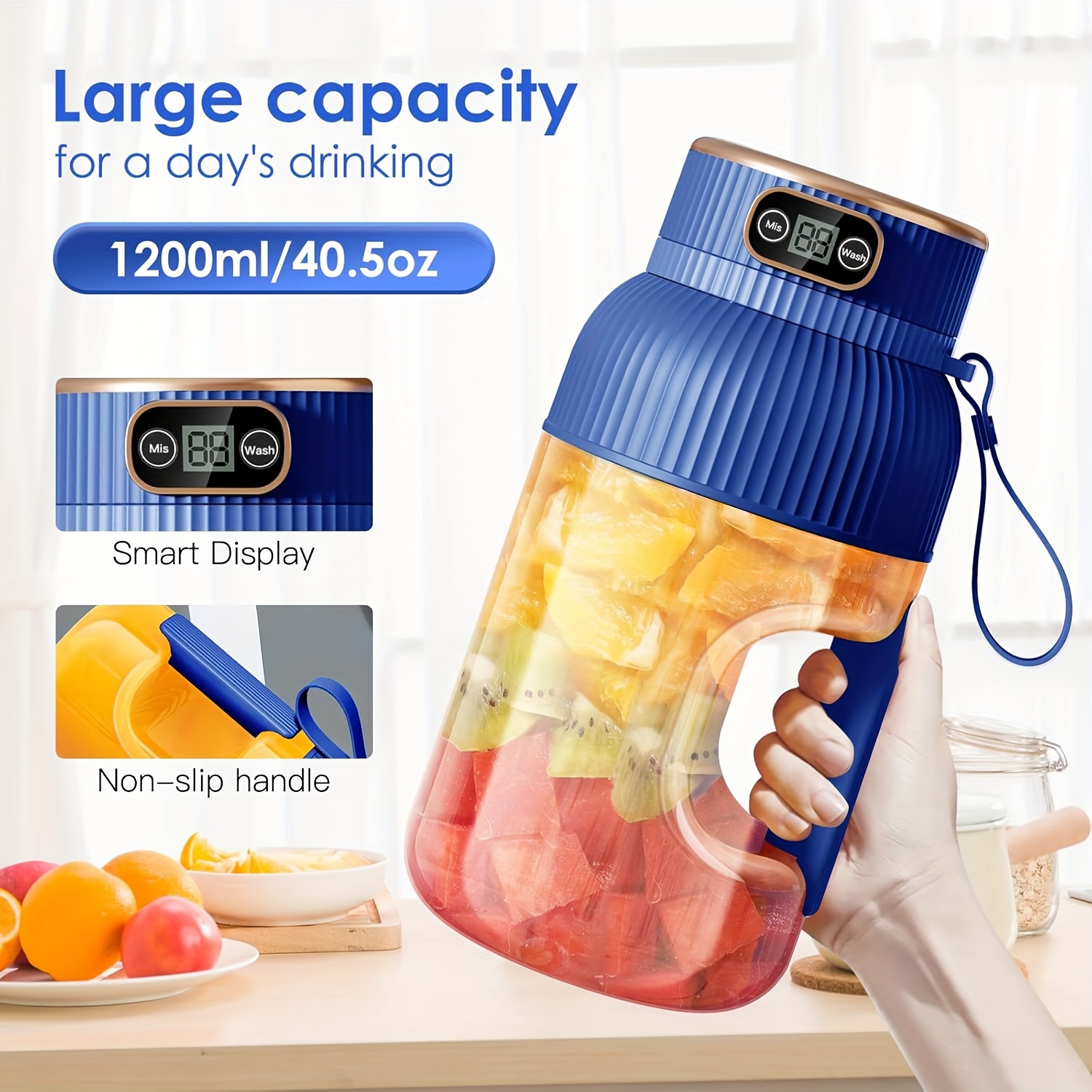 Portable Juicer/10 Blades/Suitable for Vegetables, Fruits, And Smoothies/Multifunctional Blender/Rechargeable/Ideal for Sports, Travel, And Outdoor Use