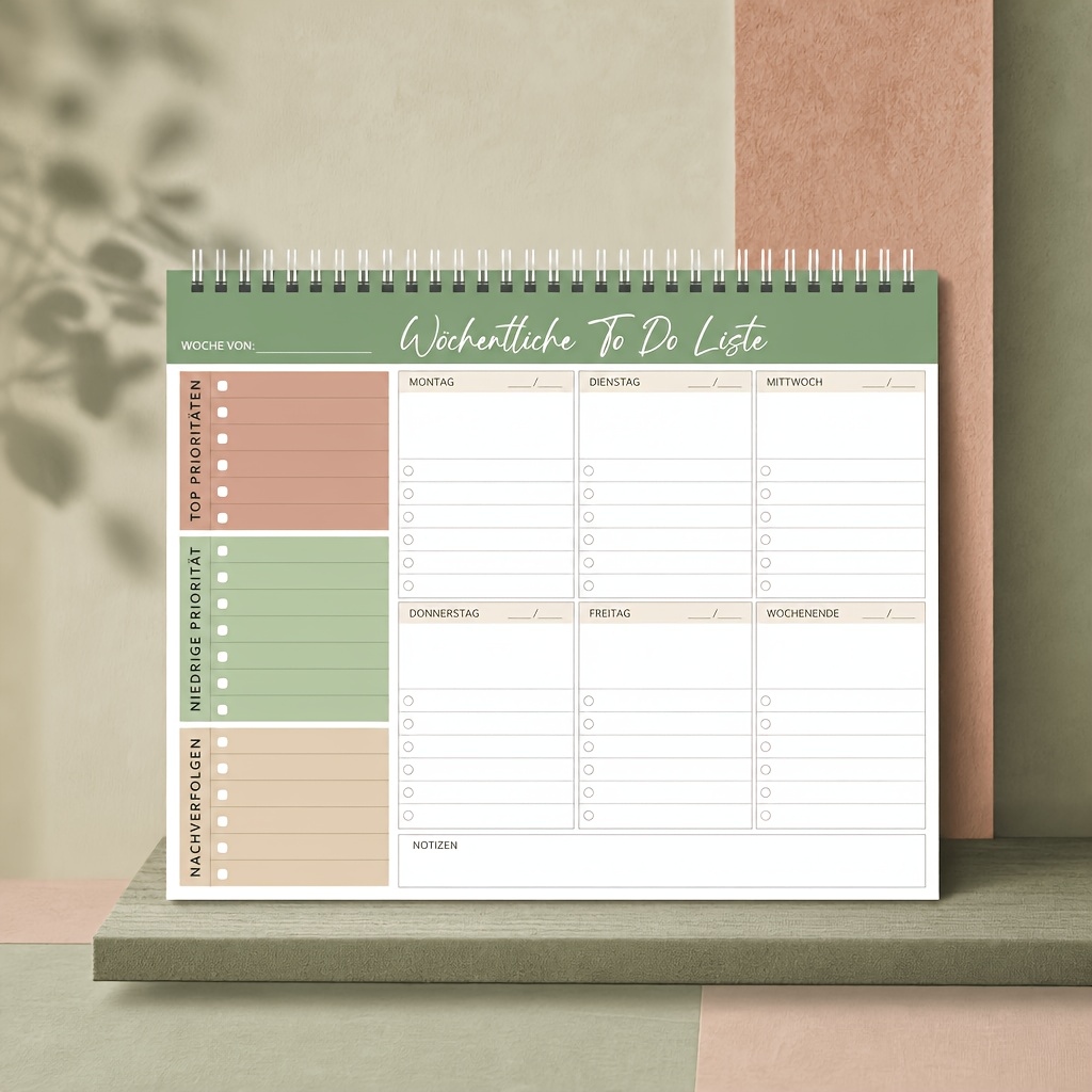 Weekly Planner Book In A4 Size By Biroyal With No Fixed Dates (50 Pages), Featuring A Desktop Pad With A List, Weekly Calendar, And Habit , Suitable For Appointments, Tasks, And Notes