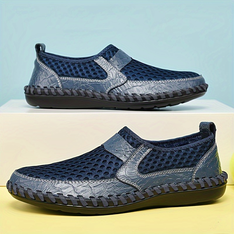 casual mesh loafers   men s solid breathable non slip details 4