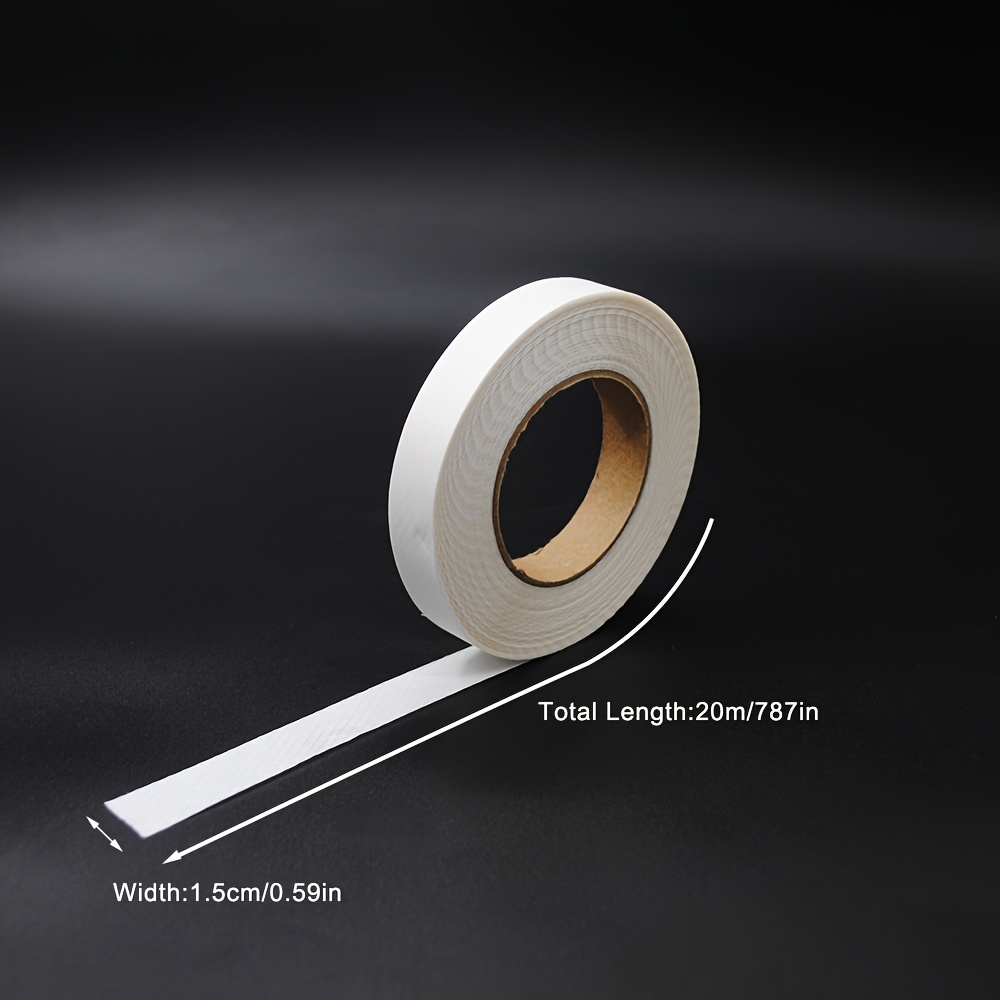 E-shop 1 Rolle 20M (787In) Doppelseitiges Stoffsaumklebeband, einfach aufzubringen, Schmelzklebeband, kein Nähen erforderlich, für Kleidung, Vorhänge,