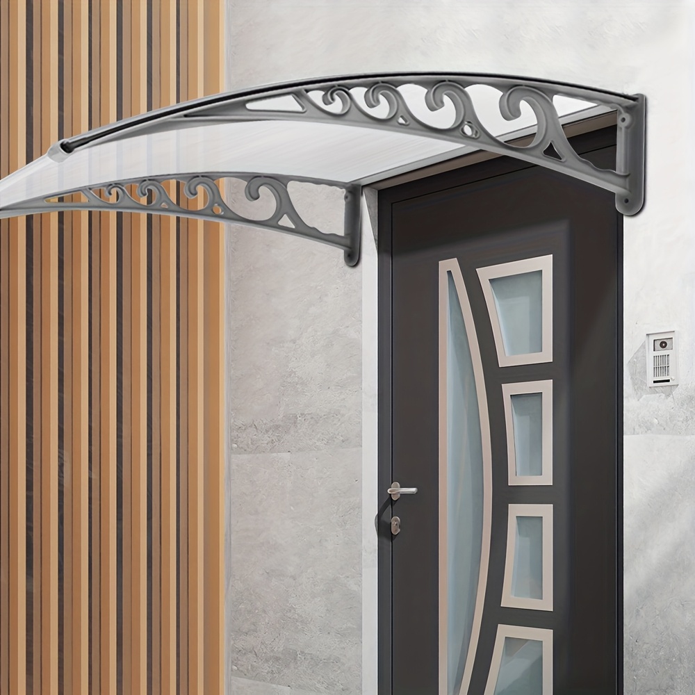 Image of Homemade Sunshade For Windows And Doors, Canopy For Doors, Outdoor Shelter, Rain Protection For Outside, 60 X 100 Cm In Grey And White