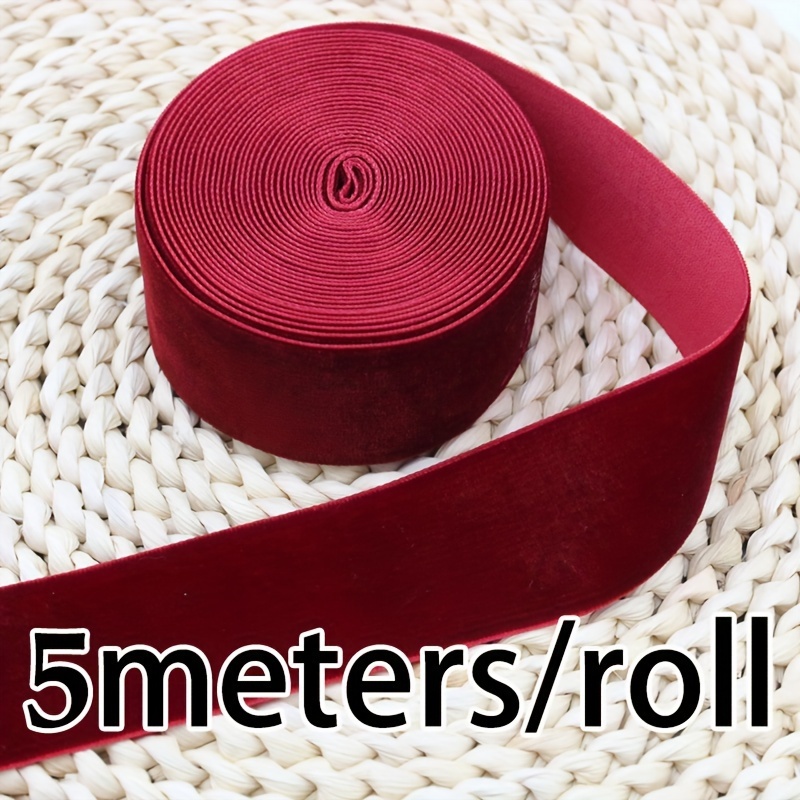 Image of (5m/roll) 4cm Velvet Ribbon, Gift Wrapping, Cake Baking Packaging, Gift Flower Packaging, Wedding Decoration, Handmade, Headwear, Brooch, Clothing Additions