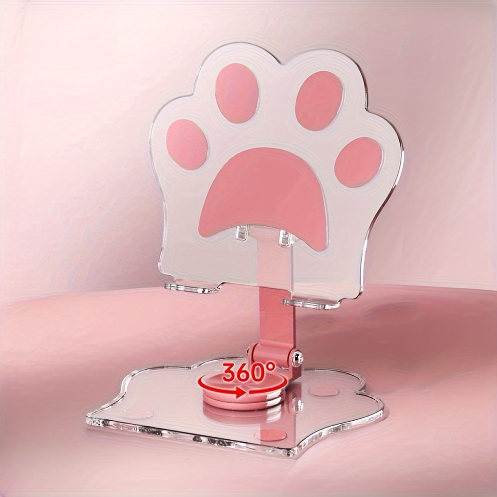 E-shop Cartoon und süßer Acryl Universal Ständer für Handys/Tablets bis 13 Zoll, verstellbarer Winkel, faltbar und 360° Drehung, Desktop Lifting Lazy