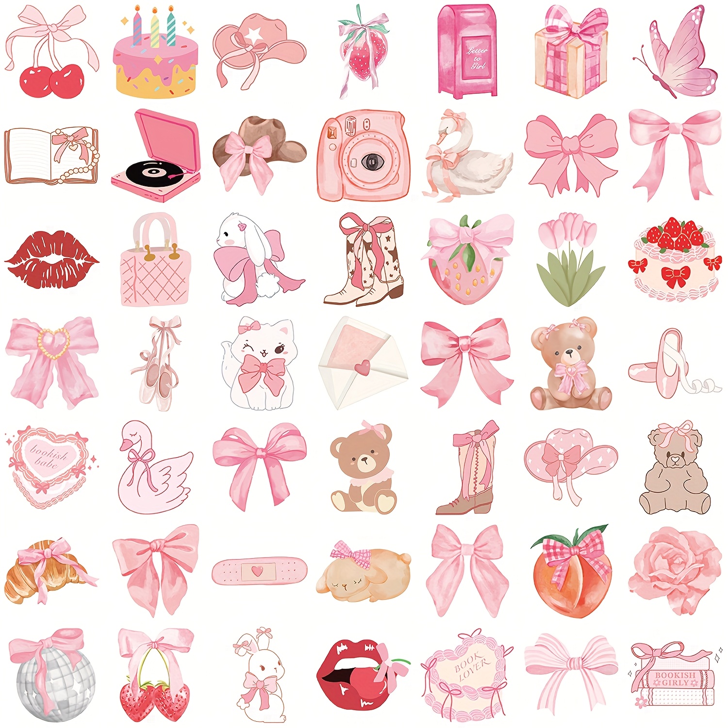 100pcs Paradise Stickers Vintage Cute Aesthetics Stickers Ins Doodle Cartoon Decals Pack Decoration Suitcase Luggage Party Gift