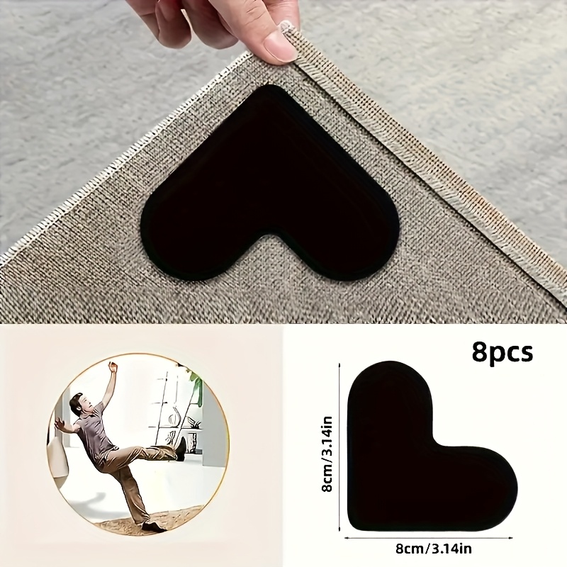   16pcs   area rug with carpet stickers non slip anti drill rug pad washable rug tape for hardwood floors tile floors home decor room decor details 7