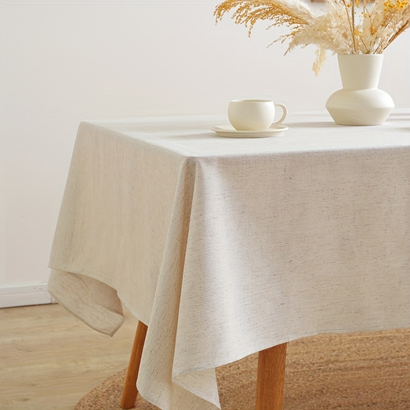 

Elegant Linen Tablecloth For Rectangular Tables: Suitable For Gatherings And Student Dorms - Made Of Machine-woven Linen And Polyester