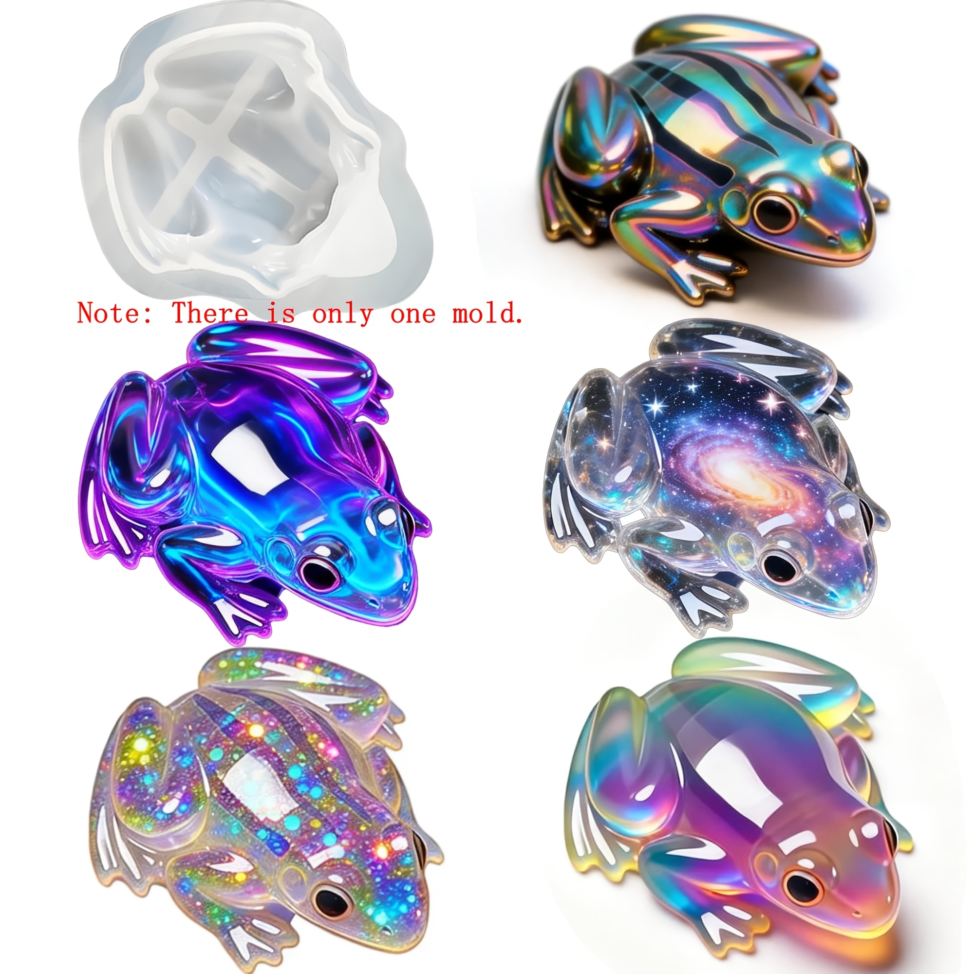 TEMU 1pc A 3d Silicone Mold Shaped Like A Crouching Frog, Designed For Realistic Striped Animal Figures For Epoxy Art Projects, Garden Decoration,