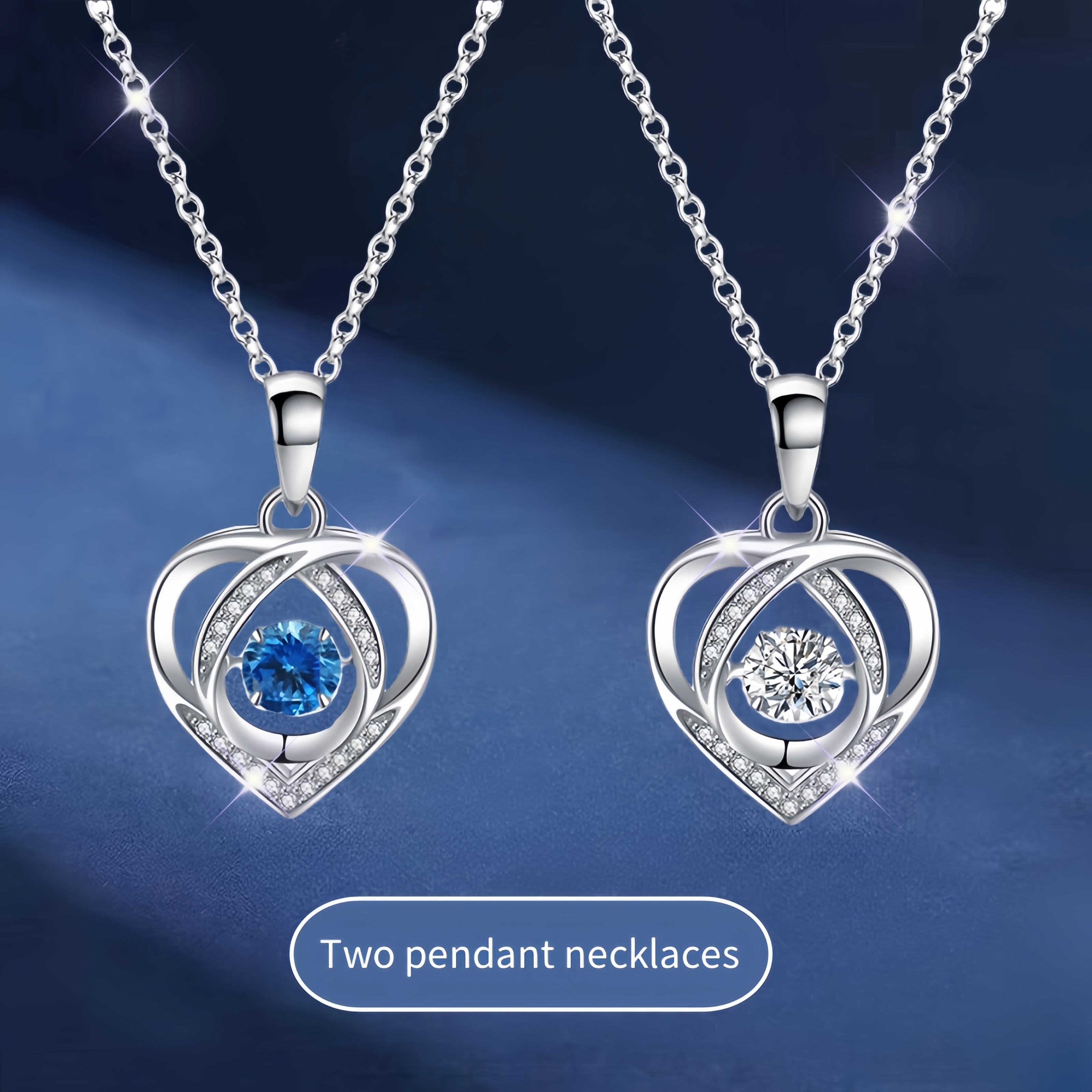 

2 Pieces Of S925 -shaped Necklace Water Drop Pendant Is For Your Lover On Valentine's Day, Day, Birthday And Other Holidays